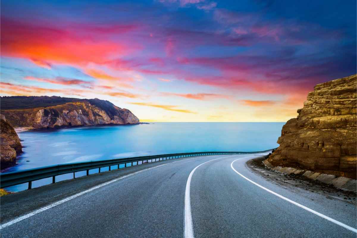 Iceland's Ring road through a stunning landscape during the summer