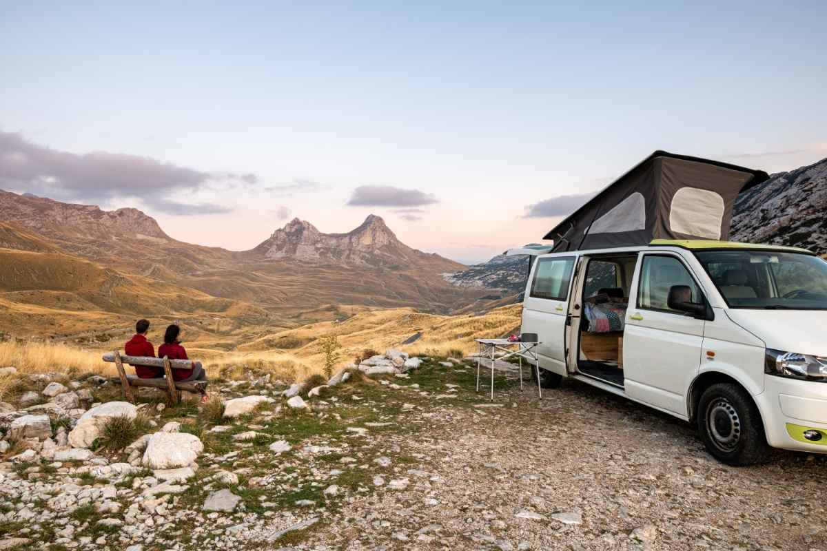 4x4 California Camper parked in a scenic landscape