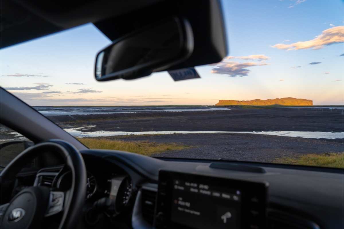 Close up of an automatic shift on a camper