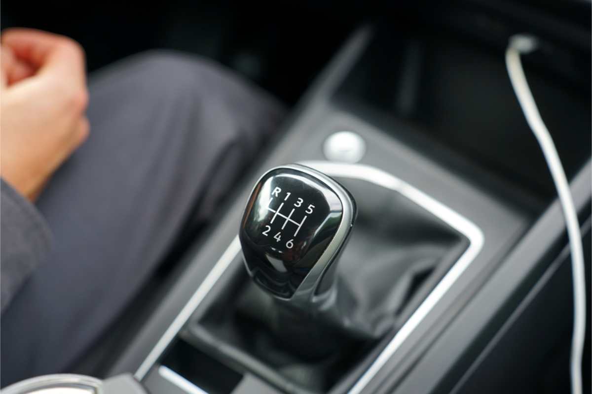 Close-up of a manual shift