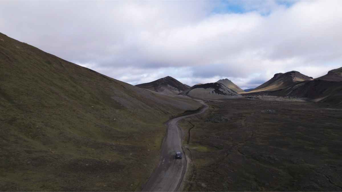 Impressive volcanic landscape in Iceland's highlands