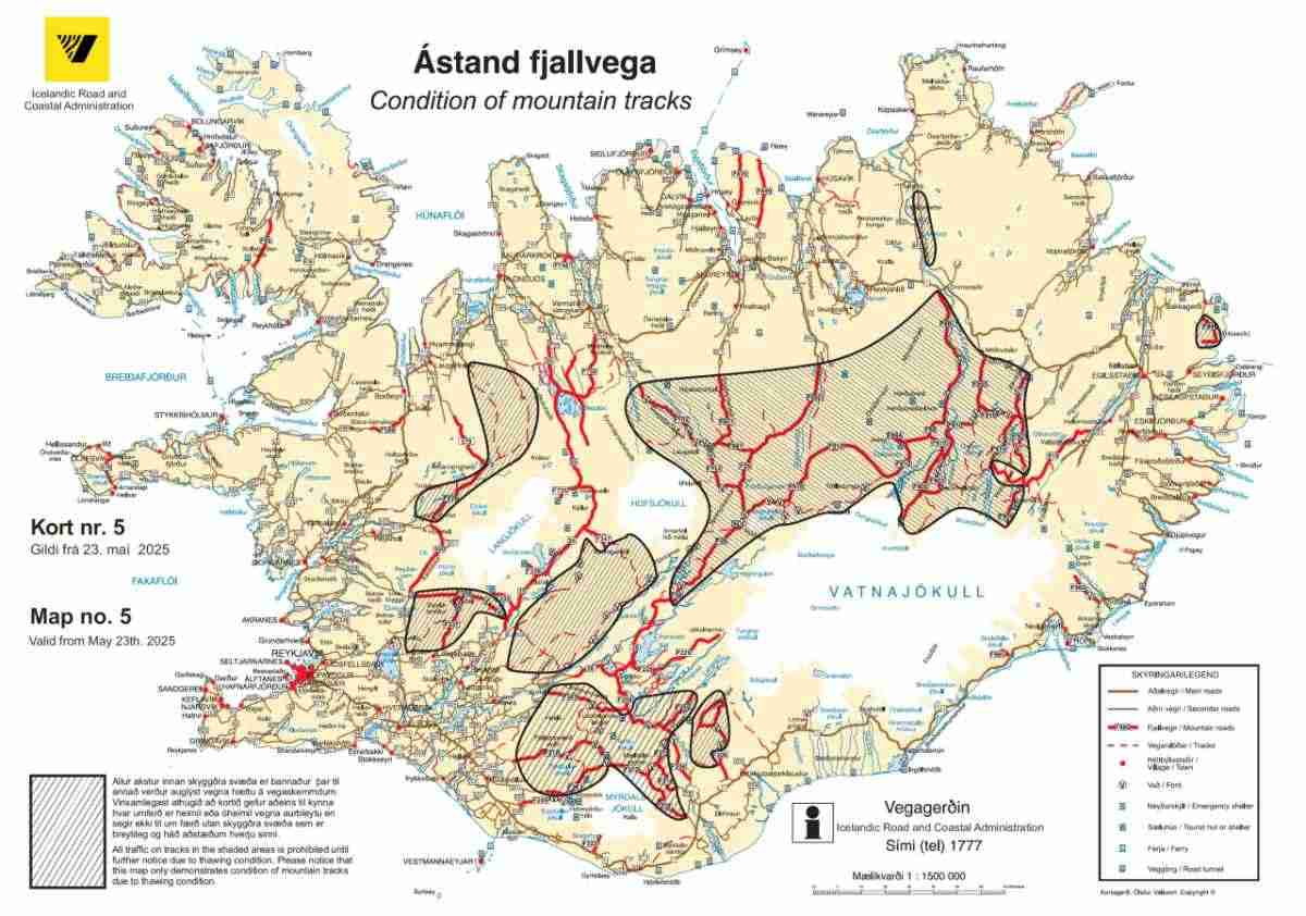 How to Use the Iceland Gravel Roads Map? Map of Iceland with both gravel and F-Roads marked