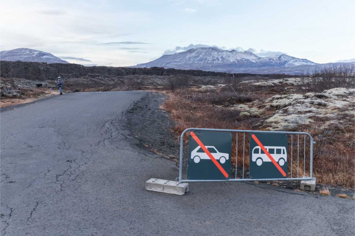 Road signs showing that car and bus parking is not permitted