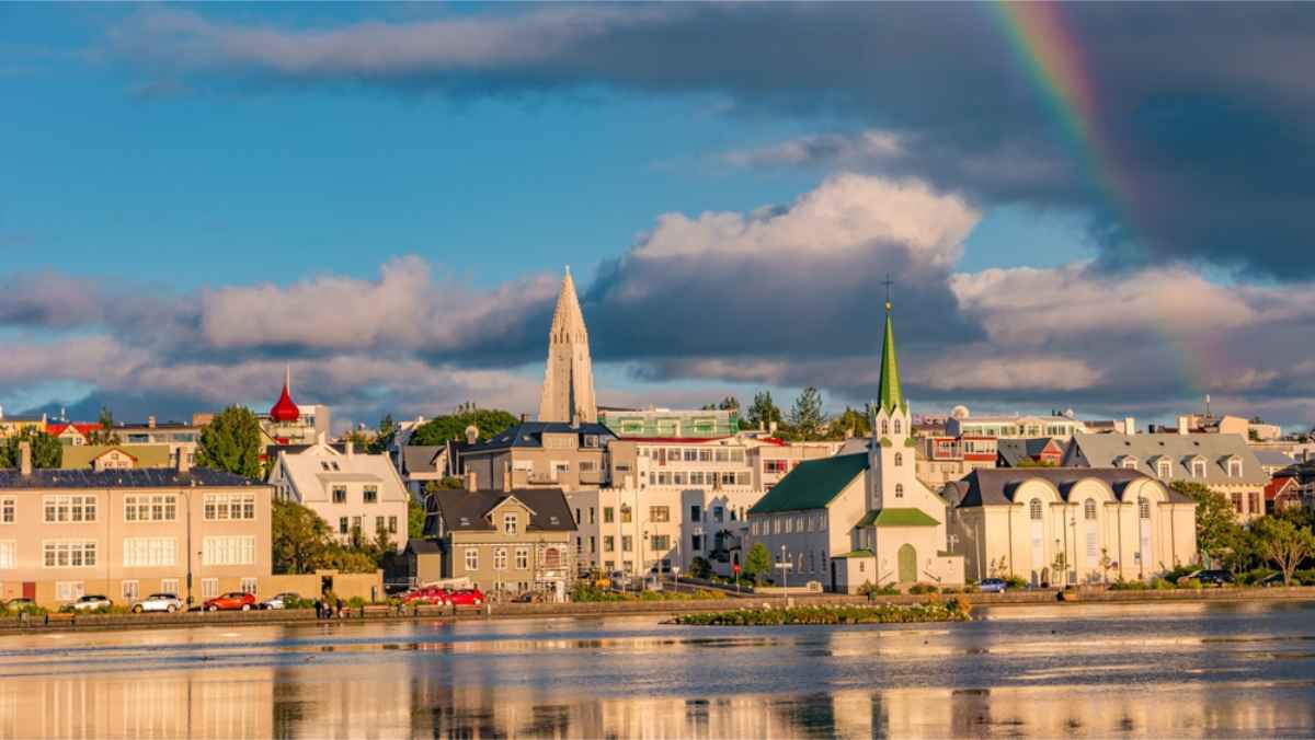 Panoramic views of Reykjavik, the capital of Iceland