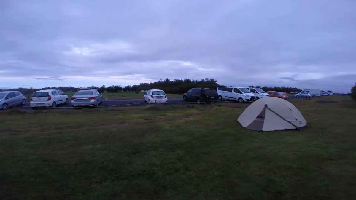 Views of Skaftafell campsite before sunset