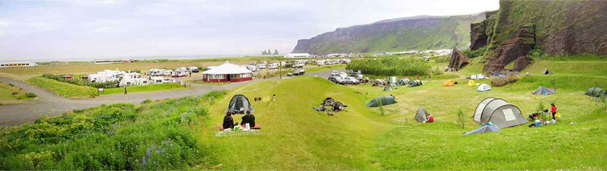 Panoramic picture of Vik's campsite