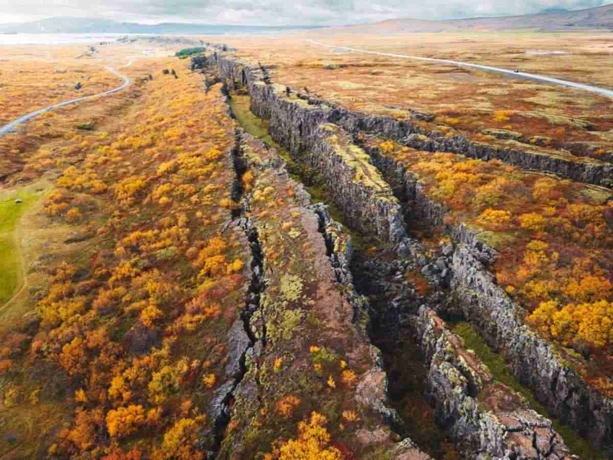 3 giorni in Islanda: soste principali Vedute aeree della faglia tra le placche tettoniche di Thingvellir